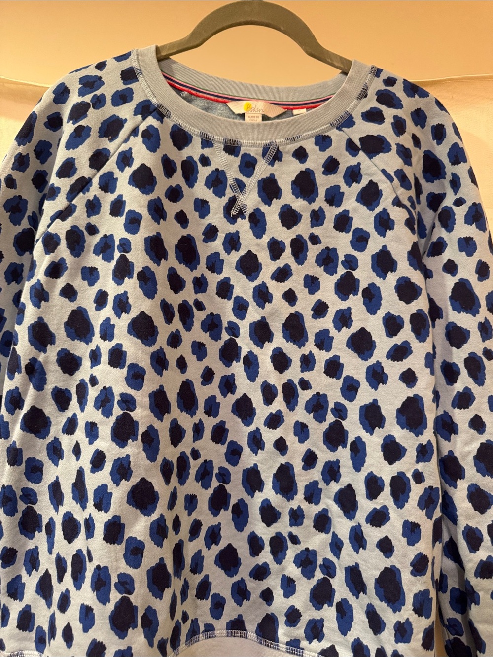 Boden Light Blue Leopard-Print Crewneck Sweatshirt - Picture 3 of 6
